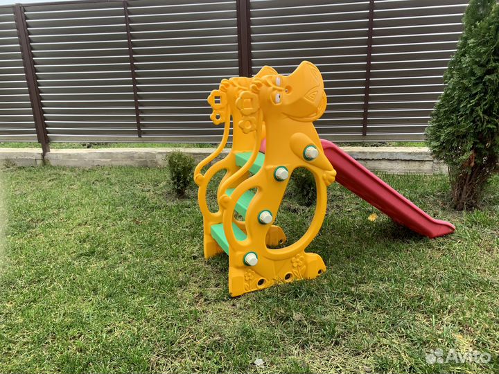 Детская пластиковая горка Бегемотик