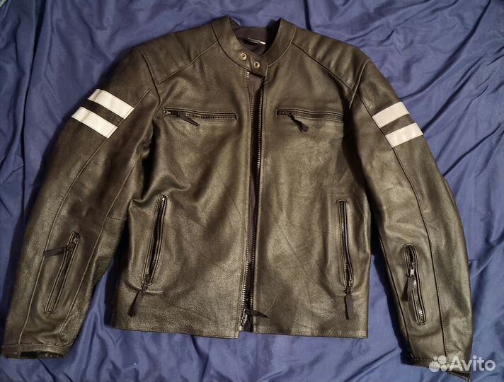 Мотокуртка кожаная мужская