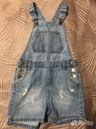 Полукомбез. шорты, для девочки, джинсовый