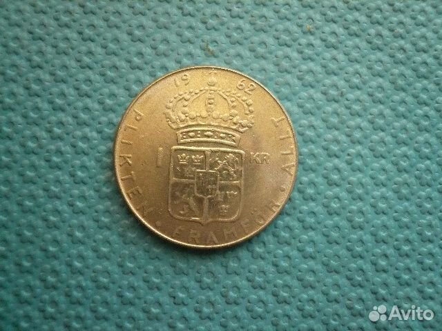Швеция. Монета 1962 года 1 крона