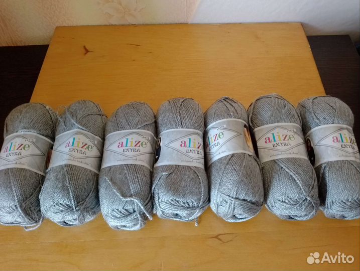 Пряжа Alize extra акрил/шерсть серая