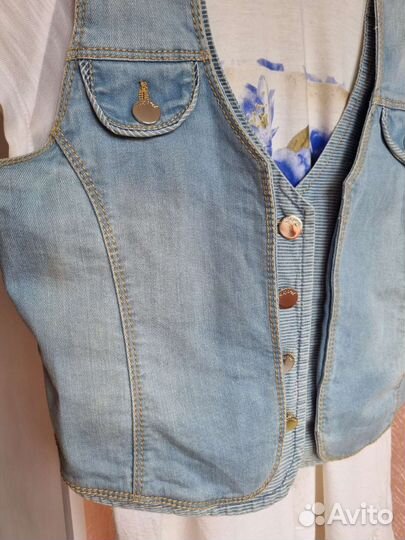 Джинсовая жилетка для девочки