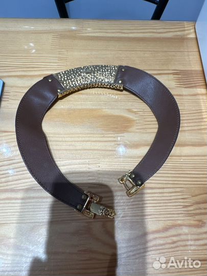 Колье чокер кожа + металл