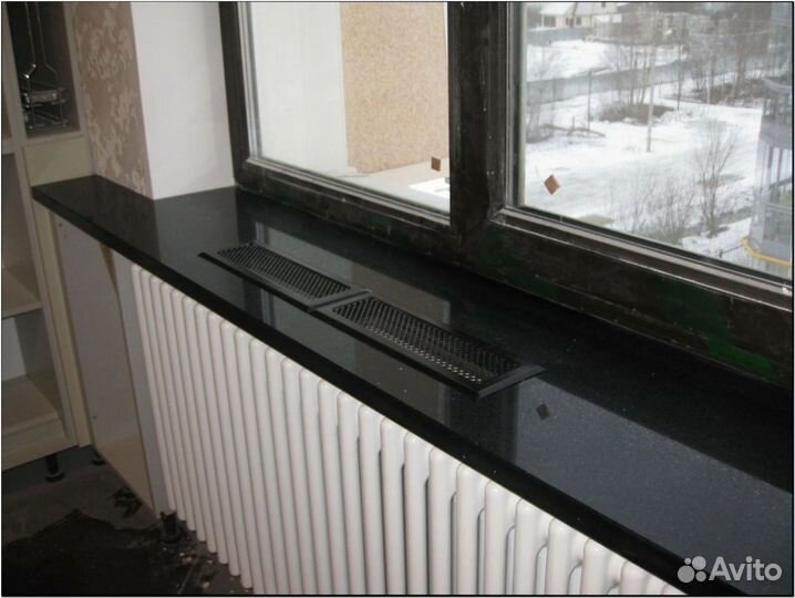 Подоконник из мрамора, гранита, кварца, оникса