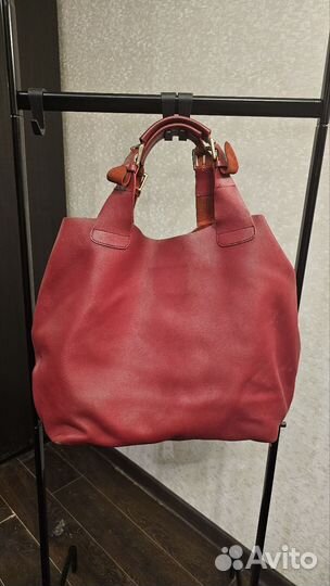 Сумка - шоппер женская кожаная красная