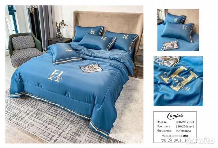 Постельное белье с готовым одеялом из макосатина