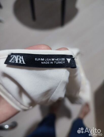 Платье сарафан летнее белое Zara мини с разрезом