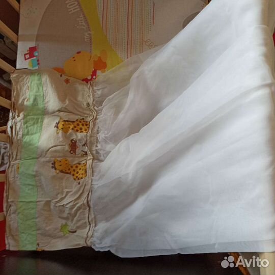 Матрас, бортики, балдахин с креплением к кроватке