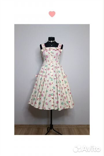 Винтаж ретро платье хлопок принт