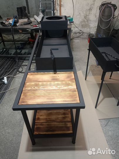 Мангал с печью под казан