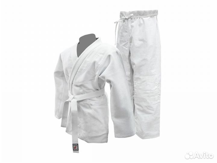 Кимоно для дзюдо Рей Спорт, белый/синий