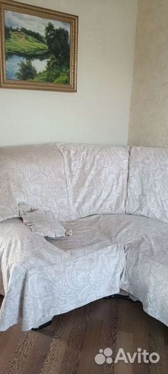 Покрывало на угловой диван и кресло