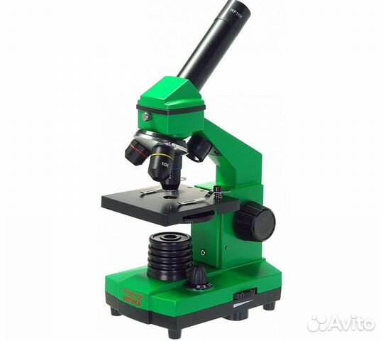 Микроскоп школьный Эврика 40х-400х в кейсе (лайм)