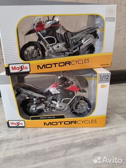 Мотоцикл maisto 1:12 Bmw R 1200 Gs Красный-Черный