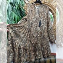Платье ярусное 48-50 шелк versace питон италия
