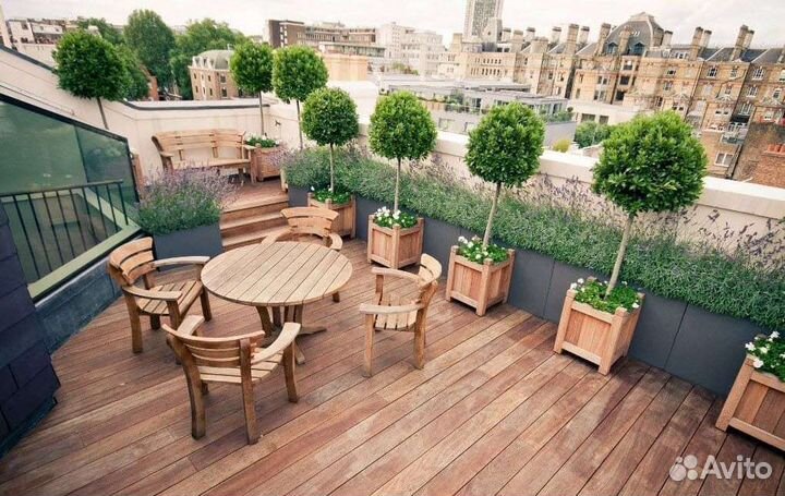 Деревянные уличные кашпо