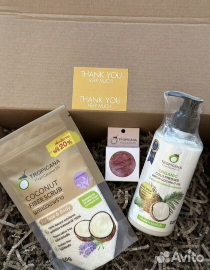 Кокосовое масло, гигиеническая помада + Скраб - ко