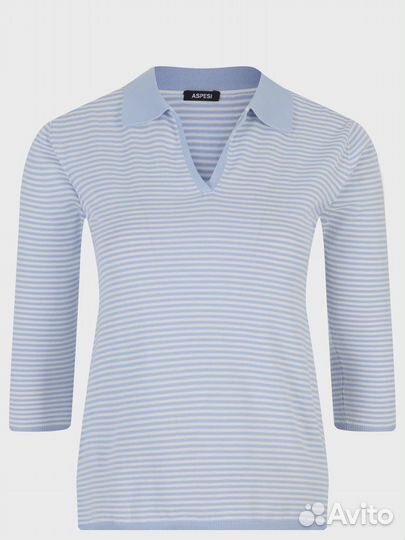 Поло хлопковое в полоску Aspesi