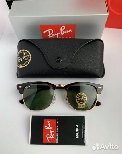 Очки ray ban clubmaster зеленые