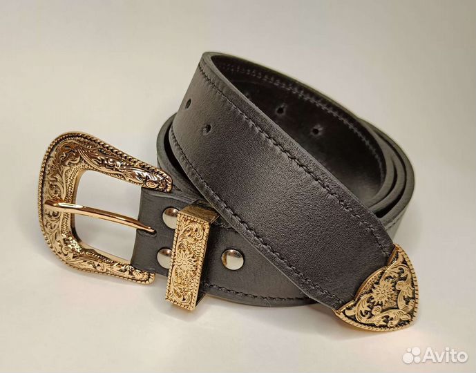 Мужской кожаный ремень ручной работы