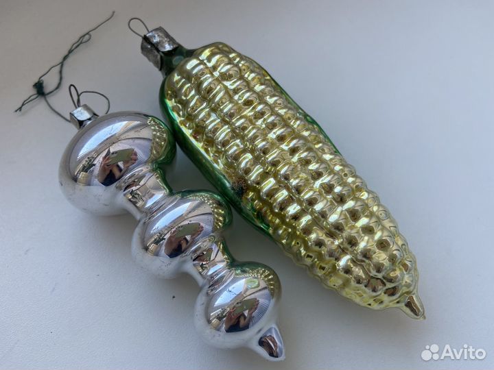 Елочные игрушки СССР светофор кукуруза