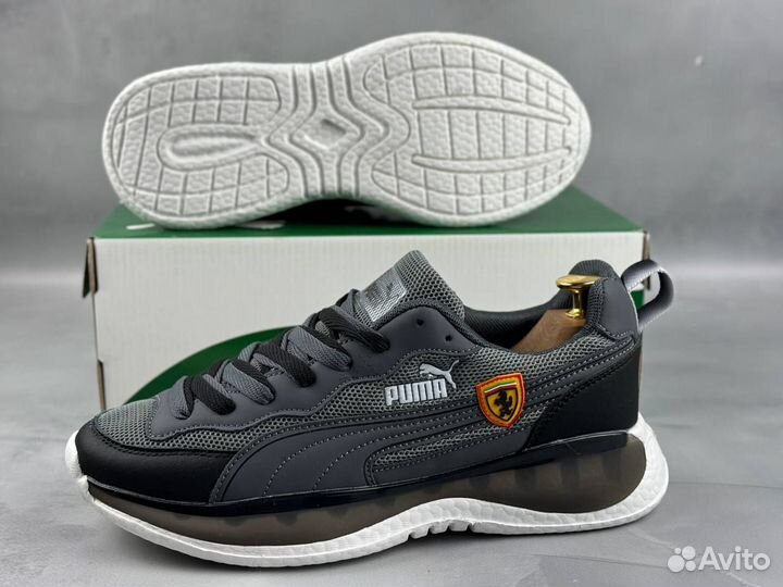 Мужские кроссовки Puma Ferrari тёмно-серые