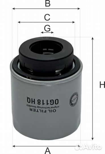 Goodwill OG 118 HQ Фильтр масляный