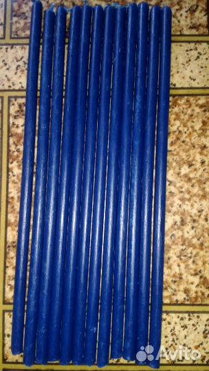 Свечи восковые синие