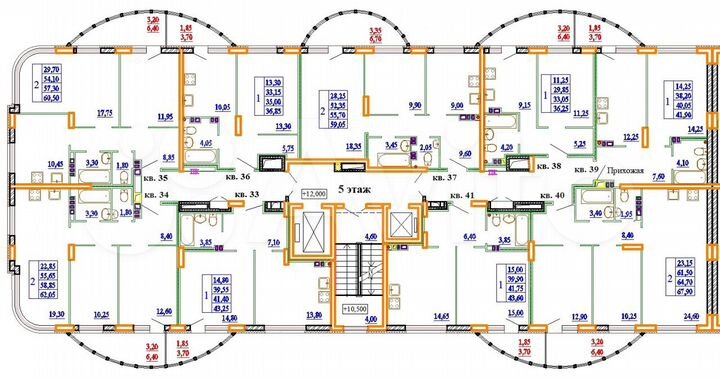 2-к. квартира, 67,9 м², 5/11 эт.