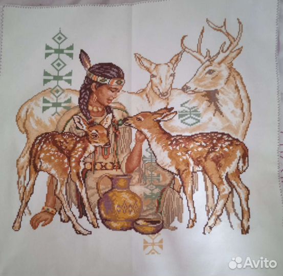 Картина вышитая крестом. Дитя природы