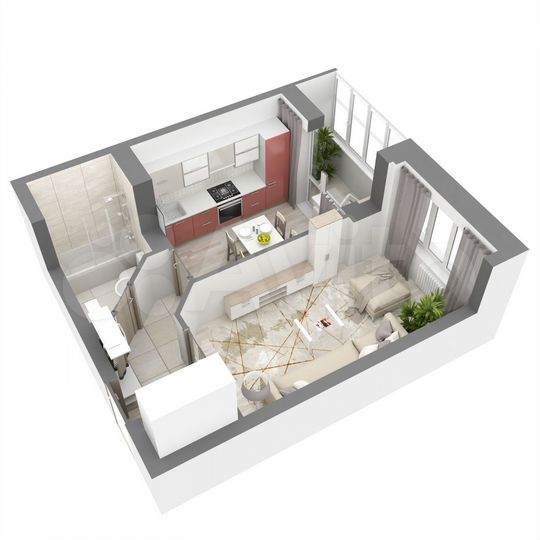 1-к. квартира, 34,2 м², 13/16 эт.