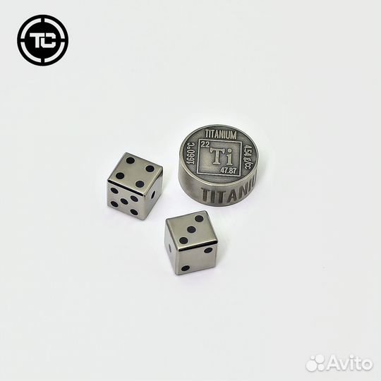 Кубики титановые, кости игральные, зарики