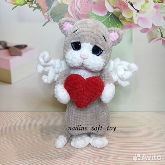Вязаные игрушки ручной работы Кот