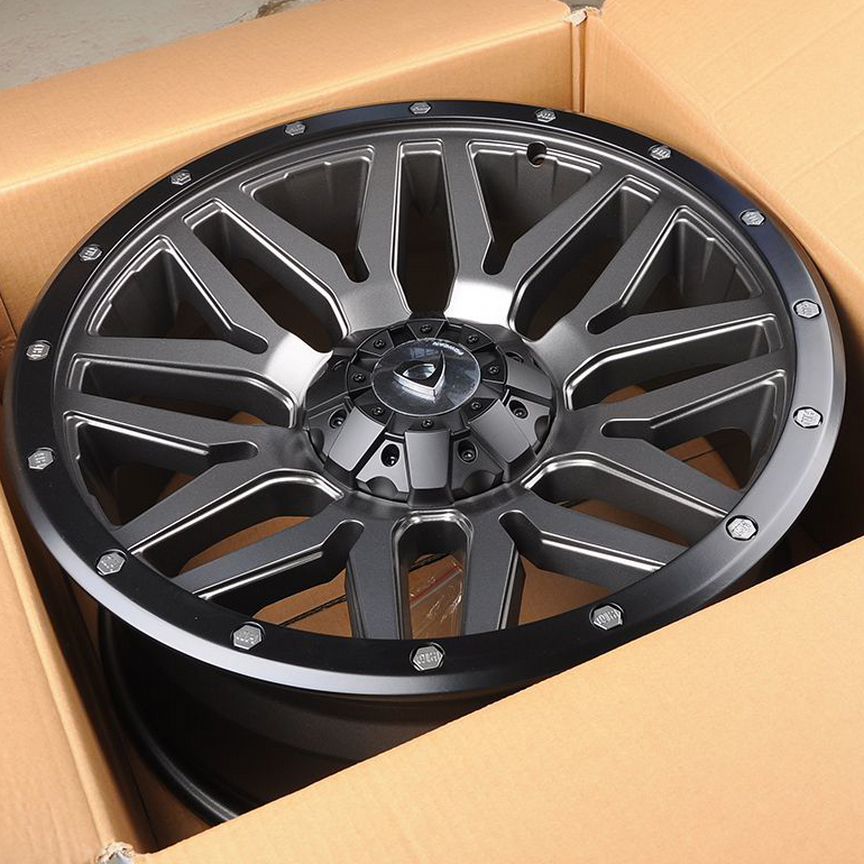 Диски Powcan Y5369 8x17/5x127 D77.8 ET15 Matt Grey With Matt Black Lip литой