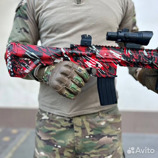 Орбиз Автомат M416D красный - черный камуфляж