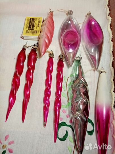 Ёлочные игрушки СССР, грибы 3 штуки