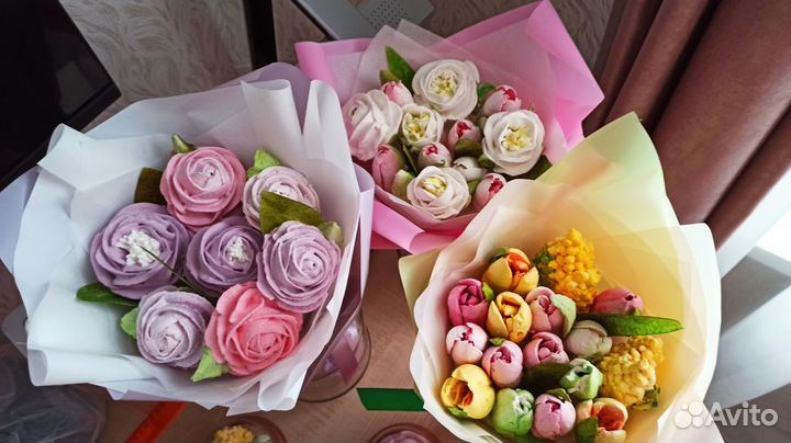 Зефирный букет и десерты с зефиром