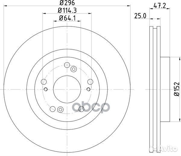 Диск торм. для а/м Honda Accord (08) перед. d296