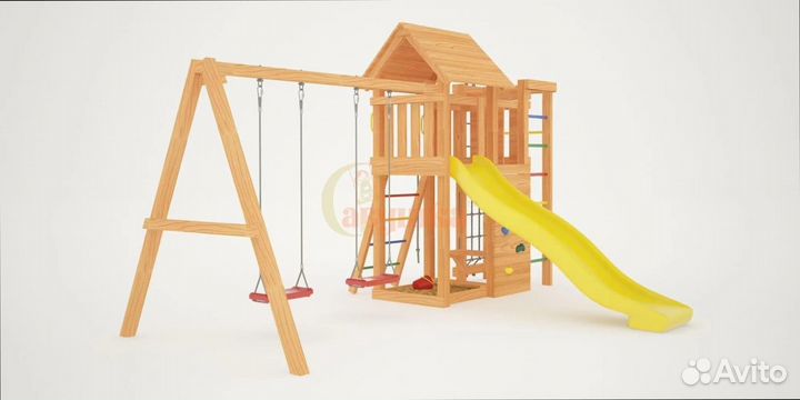 Детские площадки домики качели горка