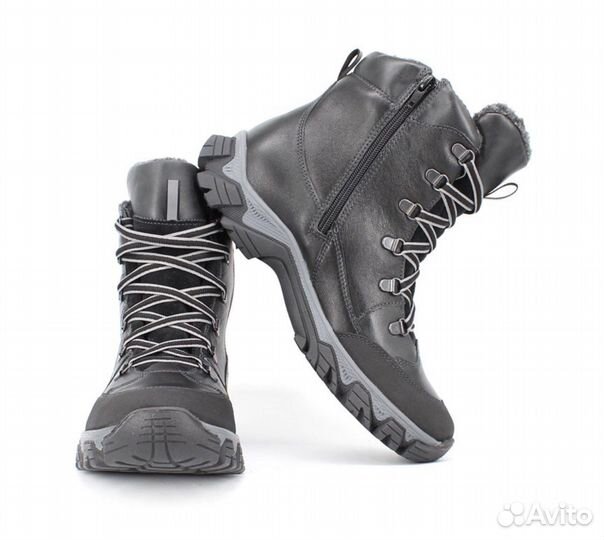 Ботинки нат мех и кожа зимние новые