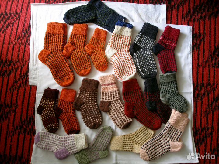 Носки шерстяные вязанные