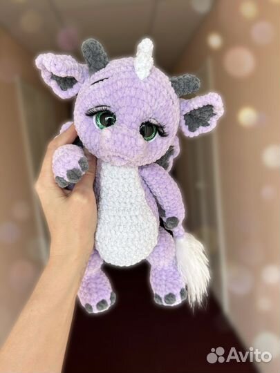 Плюшевый дракон ручной работы