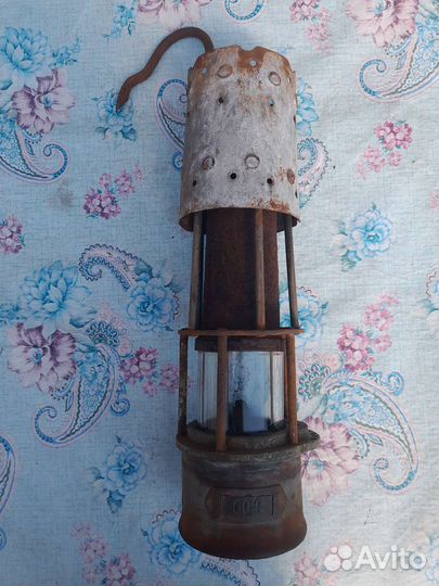 Старинная шахтерская керосиновая лампа СССР