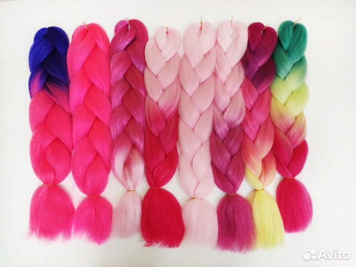 Канекалон розовые оттенки