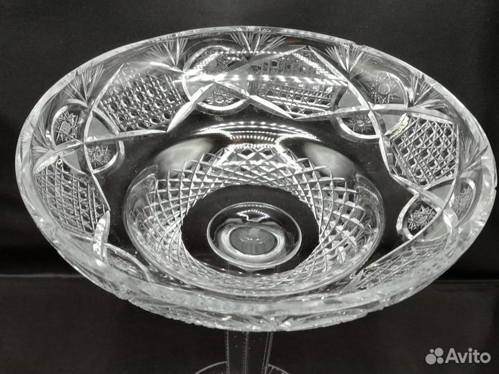 Большая фруктовница конфетница 27*29см хрусталь