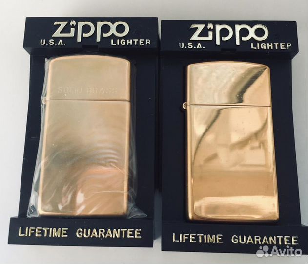 Zippo brass Slim - латунные узкие зажигалки 1996