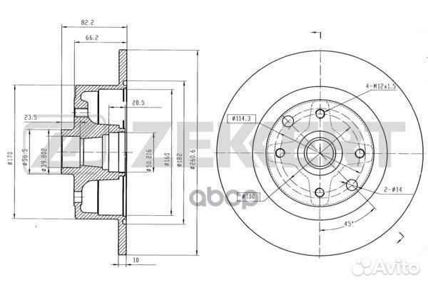 Диск торм. зад. Opel Kadett E 87- Vectra A 88