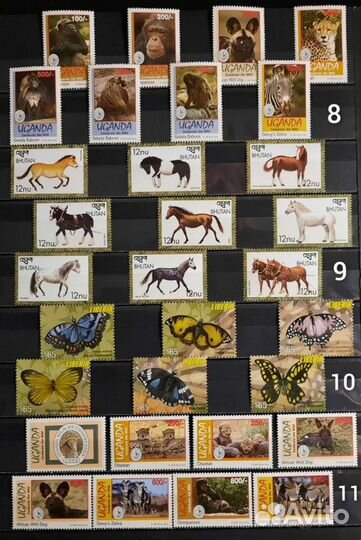 Коллекция марок Фауна 60-90х 10 (чистые)