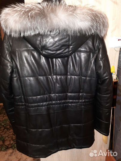 Кожаная куртка мужская, зимняя