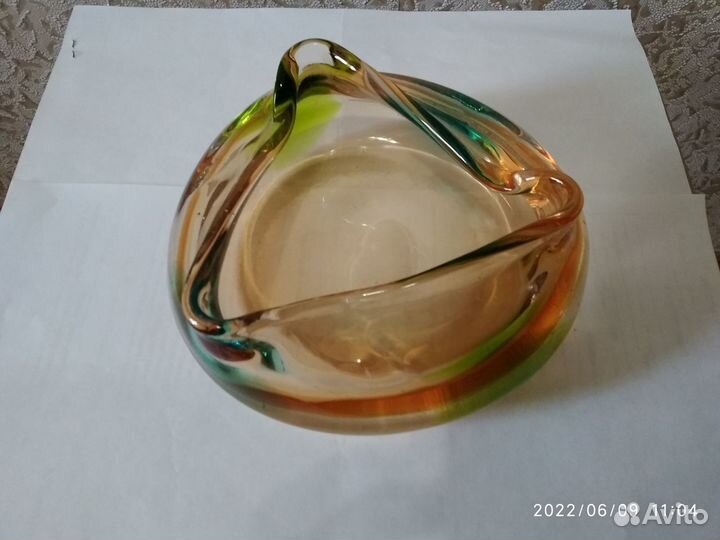 Пепельница богемское стекло Чехословакия